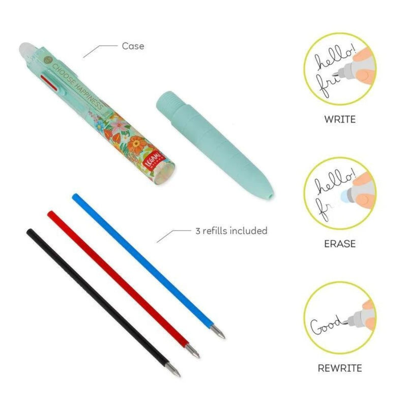 Three Colour Erasable Pen Floral-Pens-Legami-