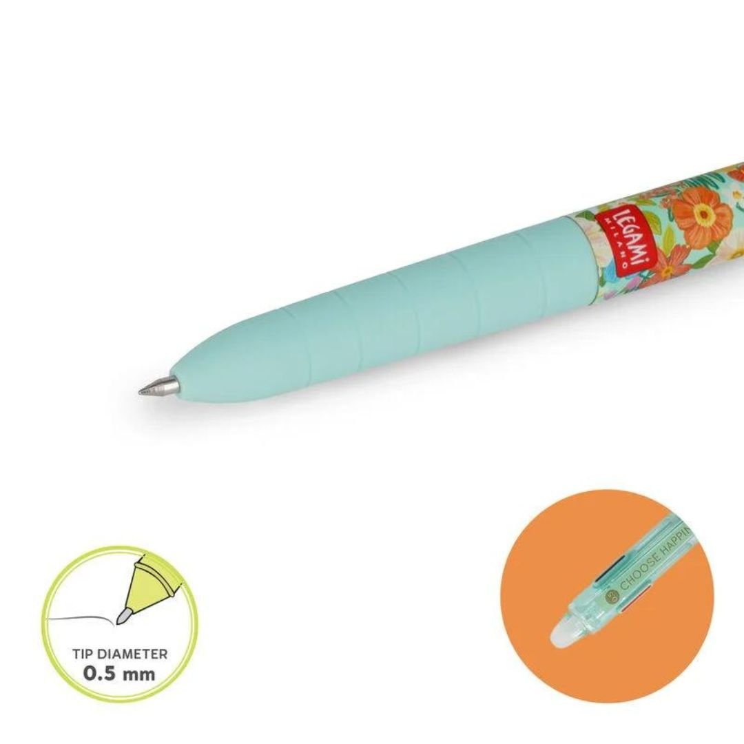Three Colour Erasable Pen Floral - Legami - Pens - Under the Rowan Trees