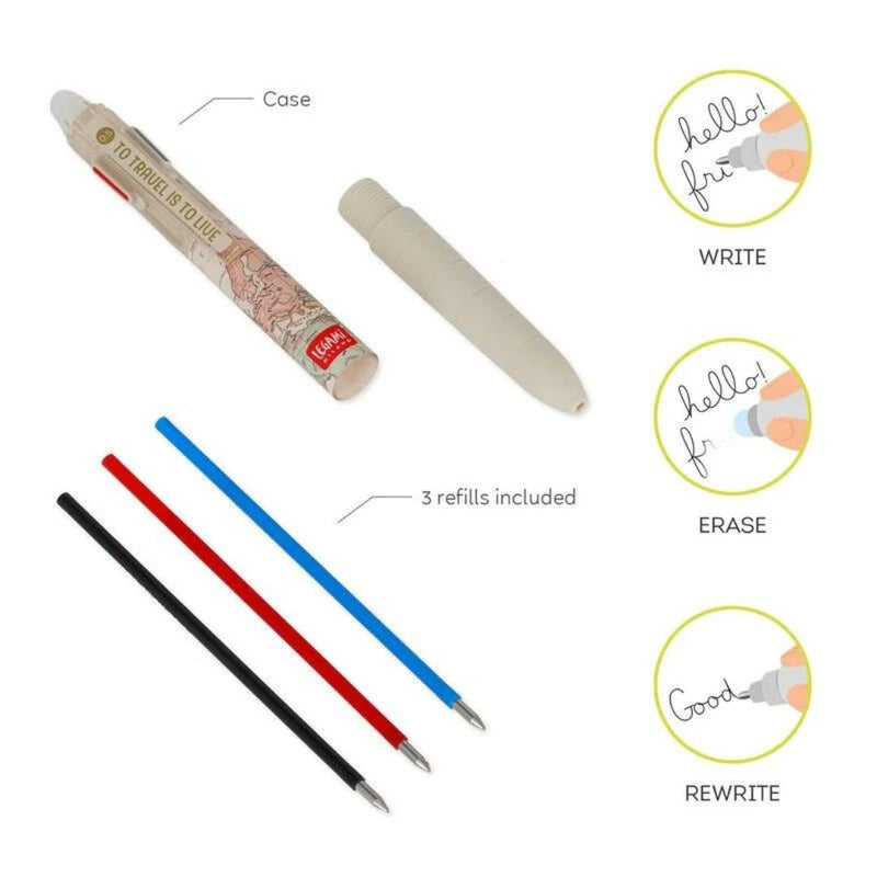Three Colour Erasable Pen Travel-Pens-Legami-