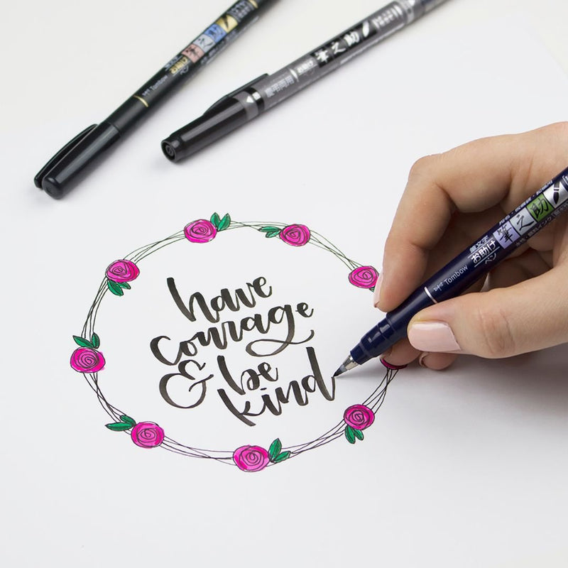 Tombow Fudenosuke Brush Pen Black Hard Tip - Tombow - Under the Rowan Trees