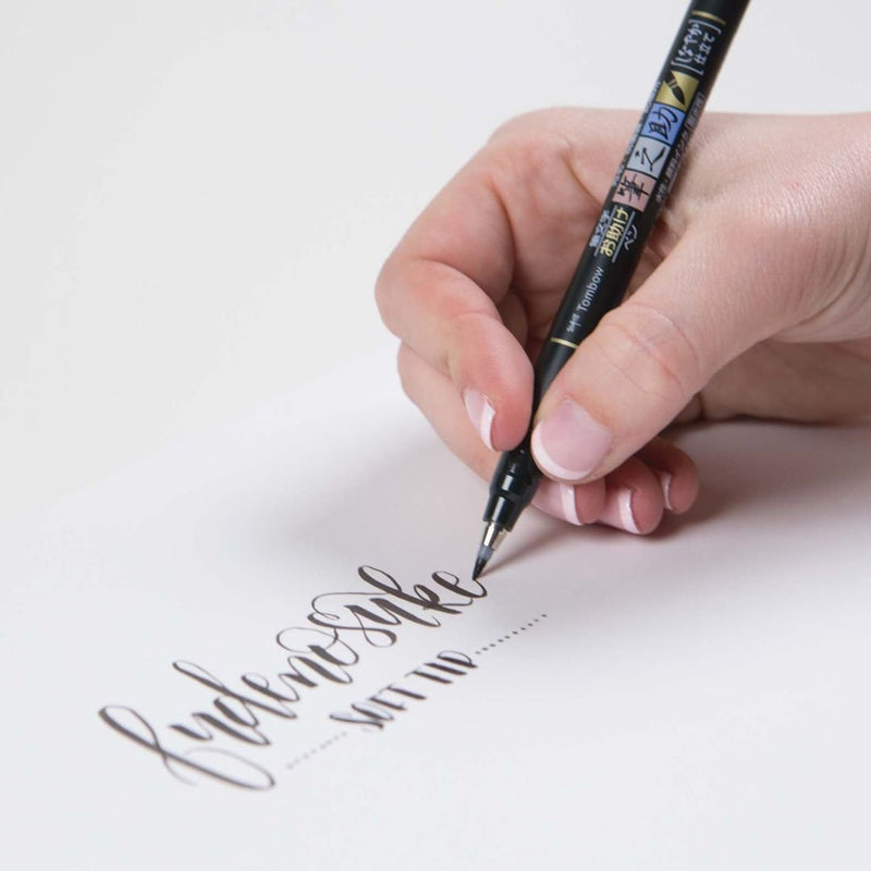 Tombow Fudenosuke Brush Pen Black Soft Tip-Pens-Tombow-