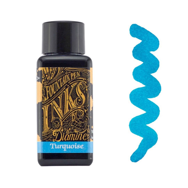 Blues Diamine Fountain Pen Inks 30ml-Fountain Pen Inks-Diamine-Turquoise