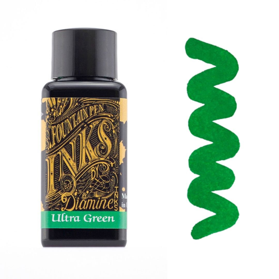 Ultra Green Diamine Fountain Pen Ink 30ml - Diamine - Under the Rowan Trees