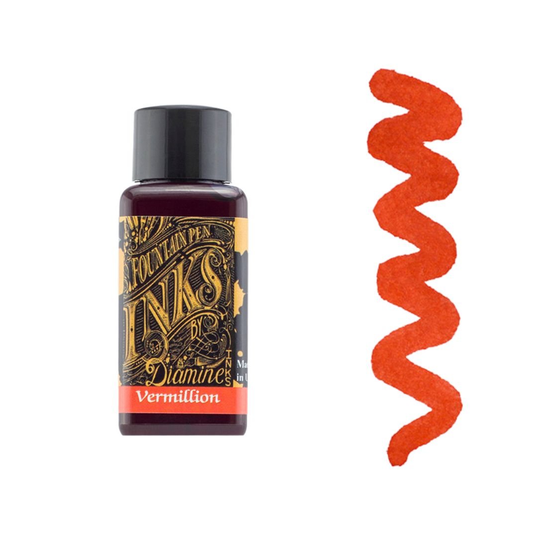 Vermillion Diamine Fountain Pen Ink 30ml - Diamine - Under the Rowan Trees