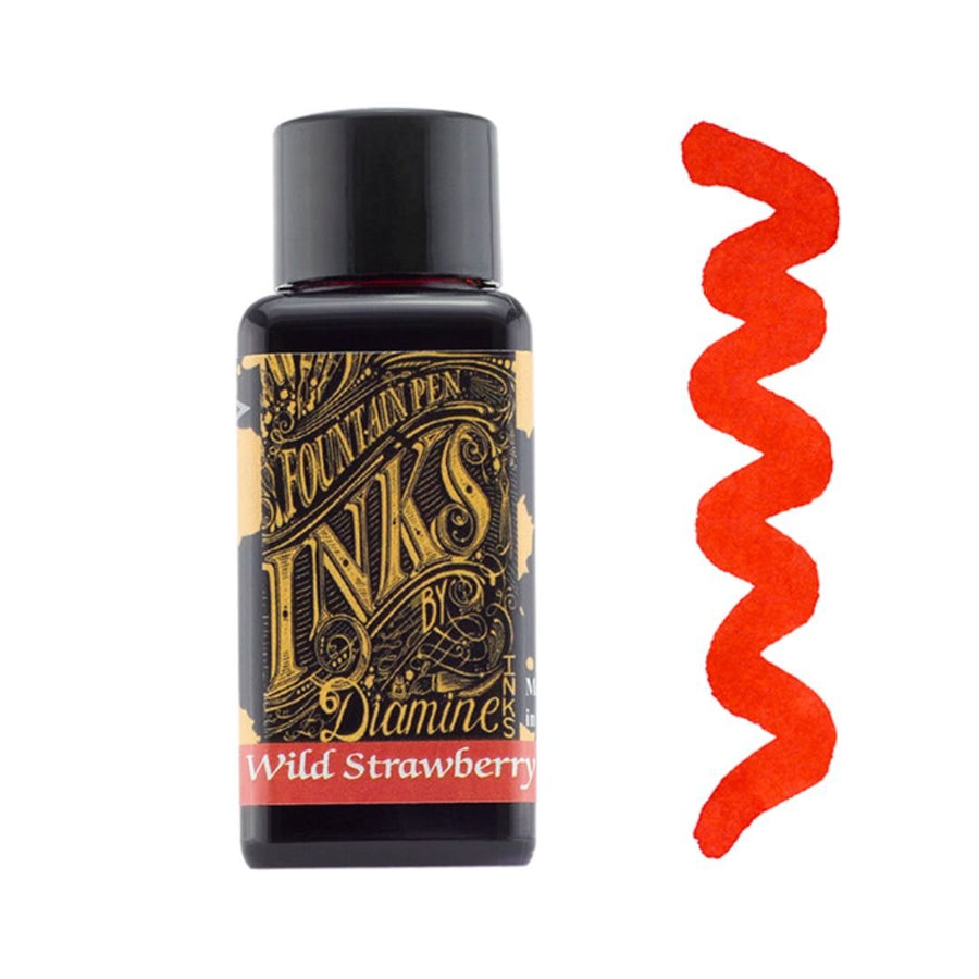 Wild Strawberry Diamine Fountain Pen Ink 30ml - Diamine - Under the Rowan Trees