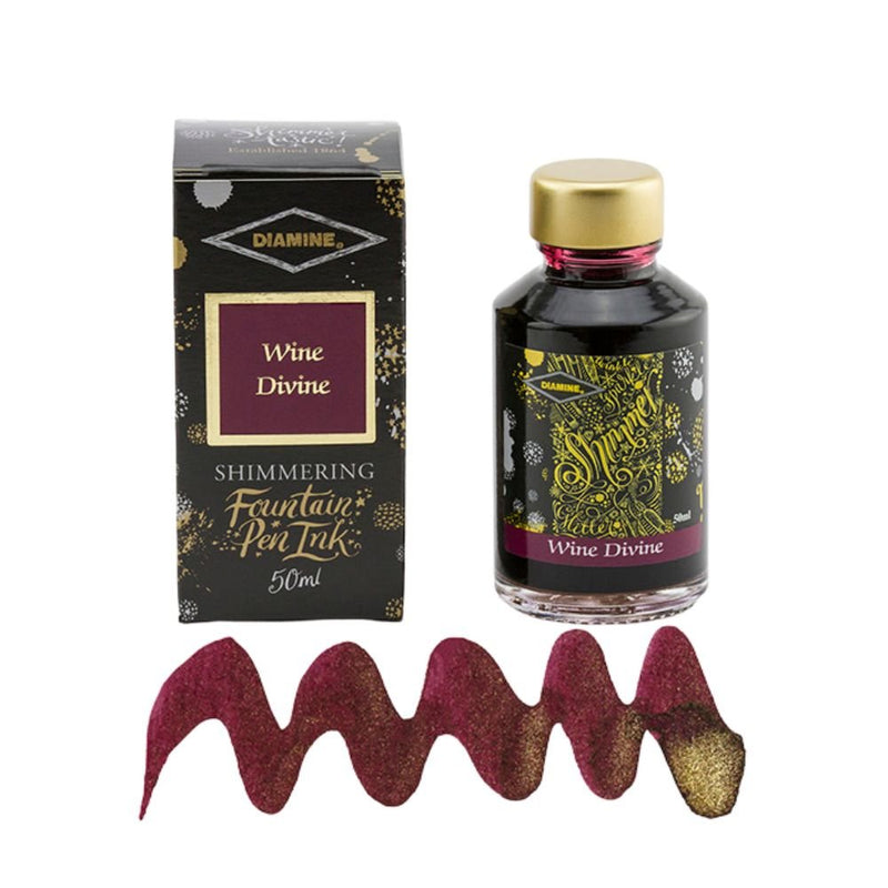Diamine Shimmer Fountain Pen Ink 50ml-Fountain Pen Inks-Diamine-Wine Divine