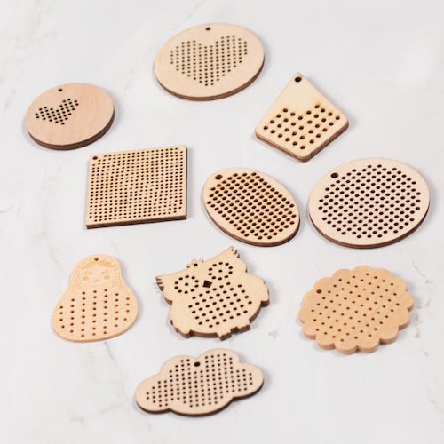 Wooden Cross Stitch Kit - Circle-Craft Kits-Under the Rowan Trees-Keyring