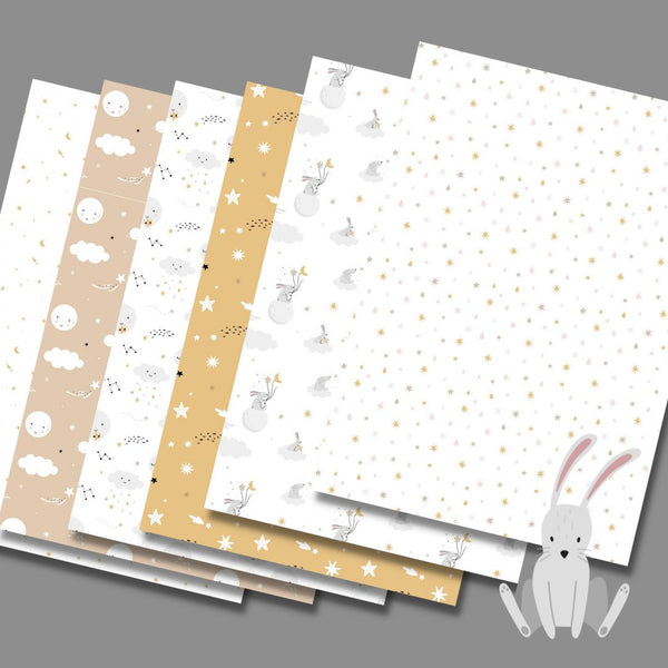 Year of the Rabbit Scrapbook Papers-Digital Downloads-Under the Rowan Trees-